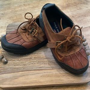 Vintage Polo Sport by Ralph Lauren Boy’s Size  3 1/2  Leather Upper‎ Duck Shoe